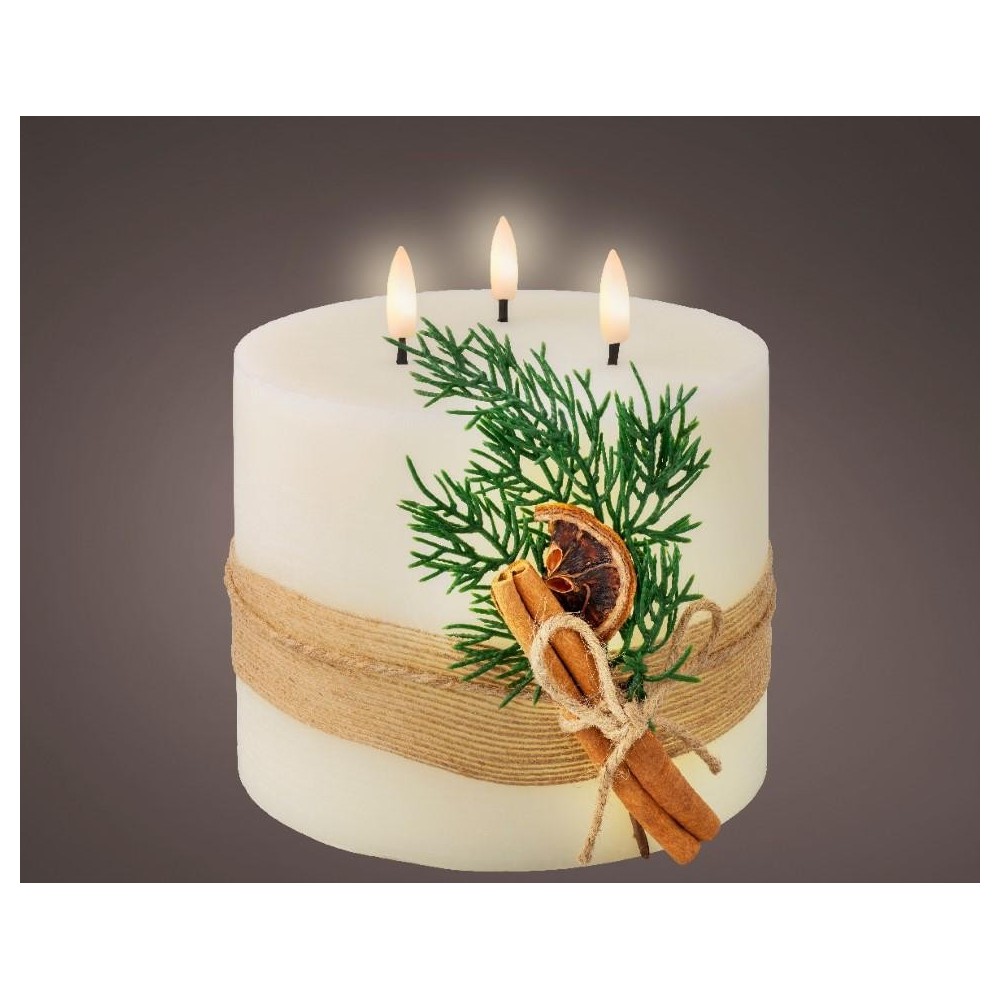 CANDELA A BATTERIA 3 STOPPINI LUMINOSI H.15CM.